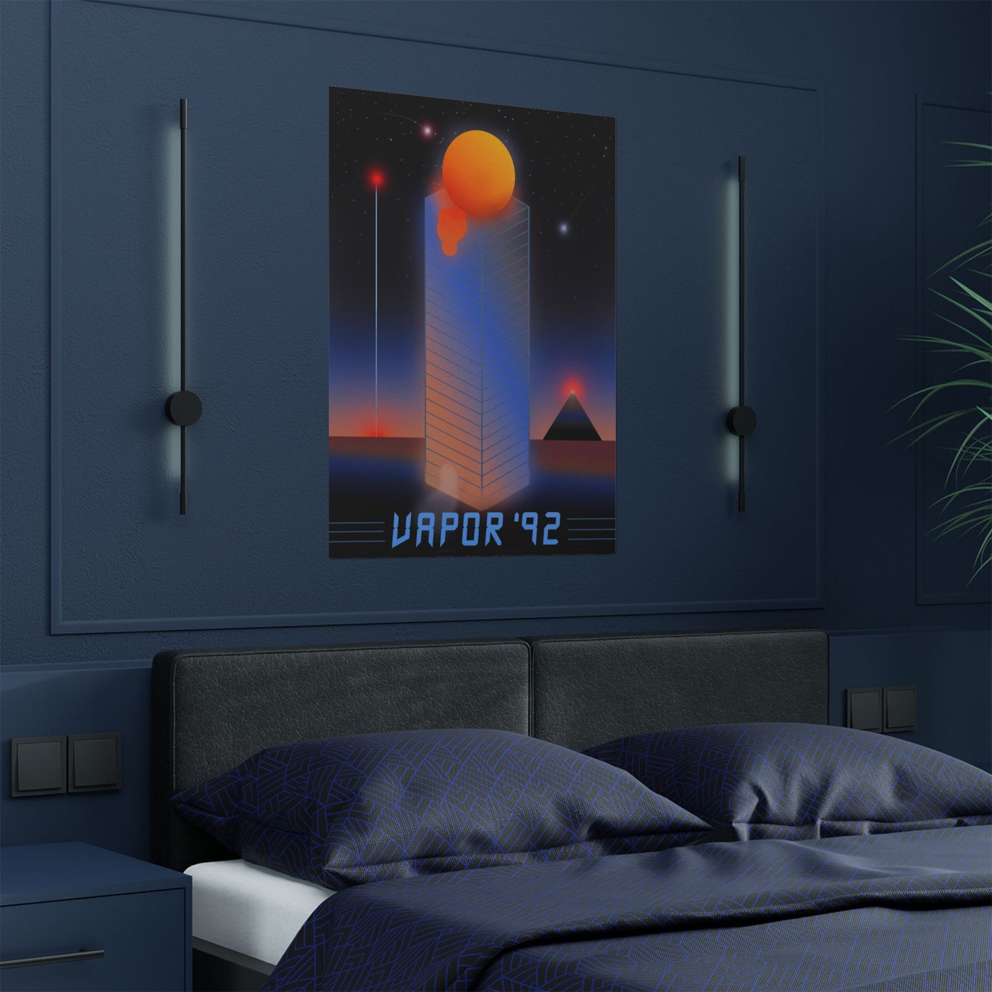 Vapor '92 Poster - 80s Vaporwave poster, cyberpunk retro print