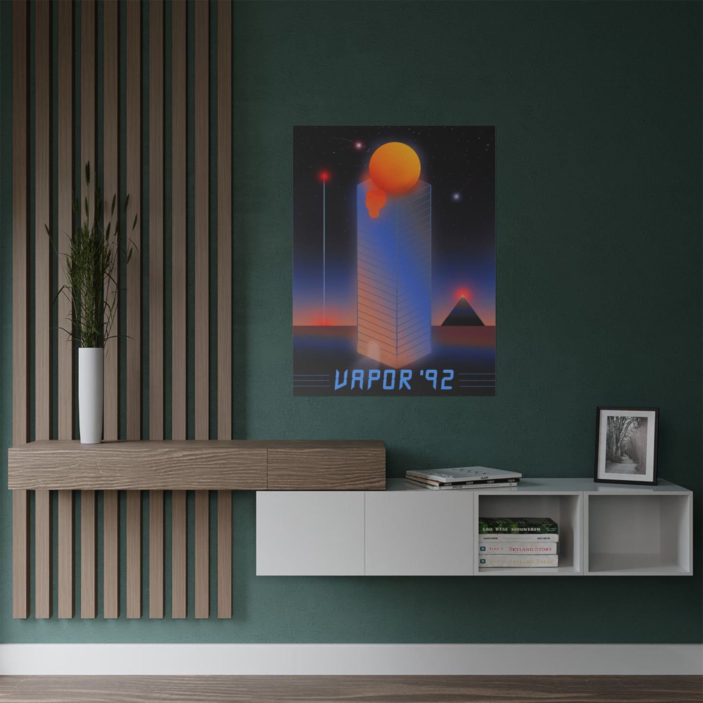 Vapor '92 Poster - 80s Vaporwave poster, cyberpunk retro print