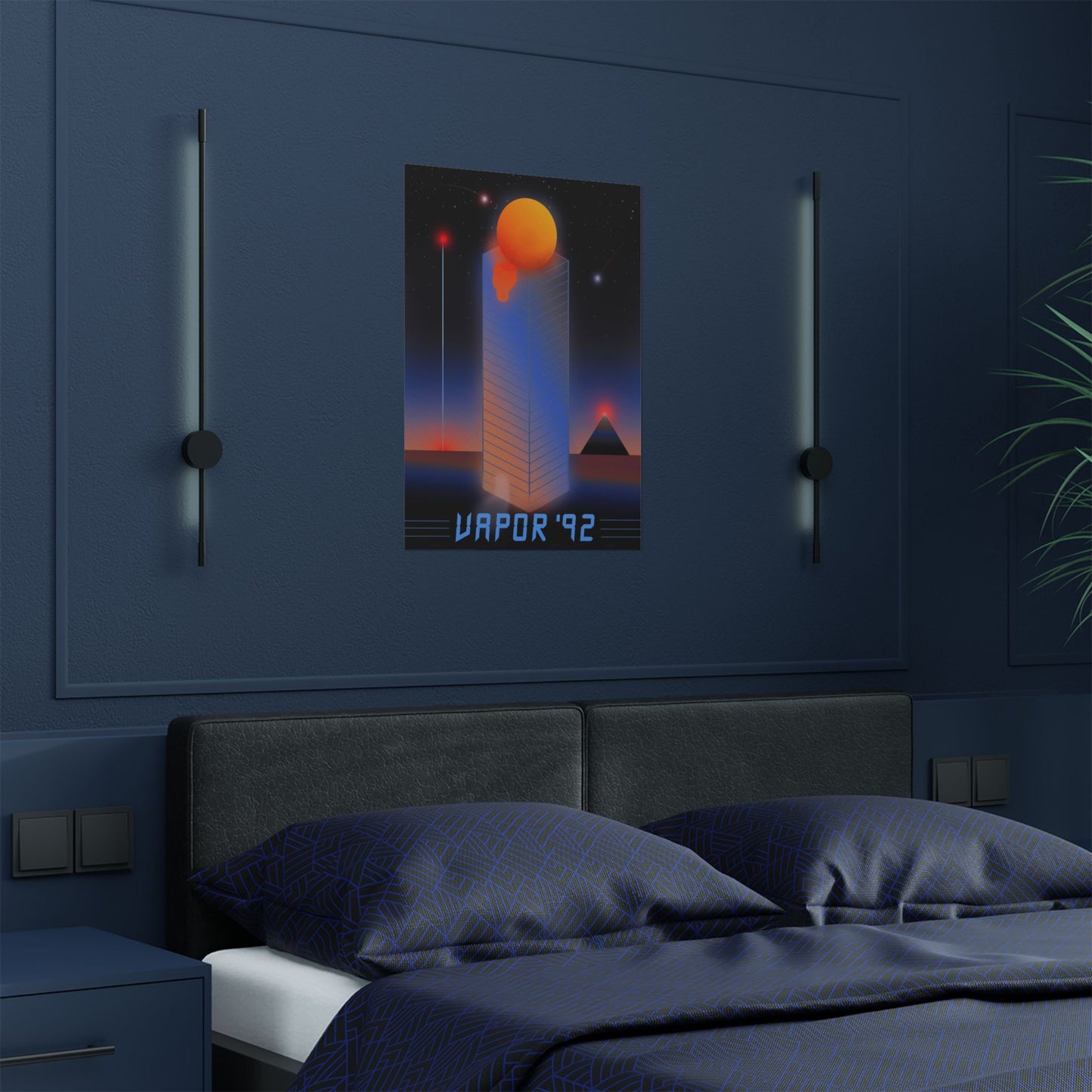 Vapor '92 Poster - 80s Vaporwave poster, cyberpunk retro print