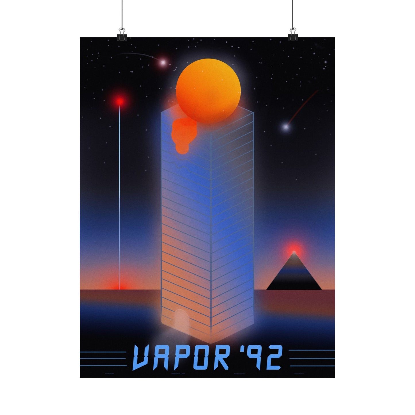 Vapor '92 Poster - 80s Vaporwave poster, cyberpunk retro print